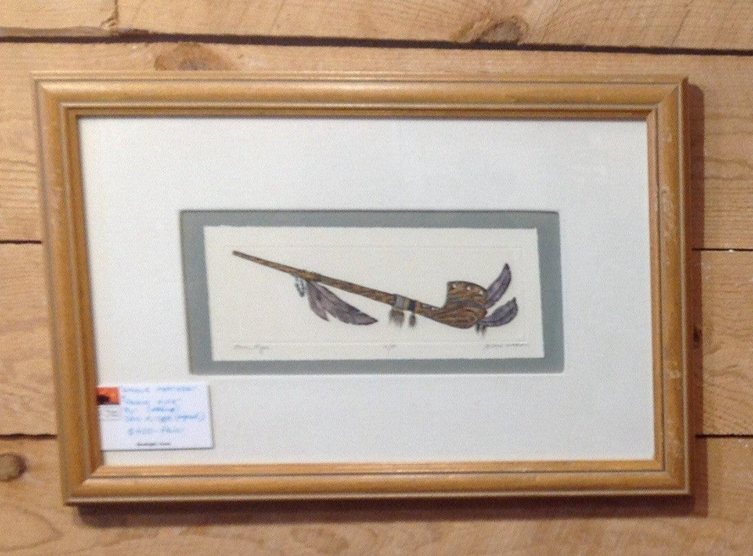 Dan Mitra etchings - "Eagle Feather" & "Peace Pipe"