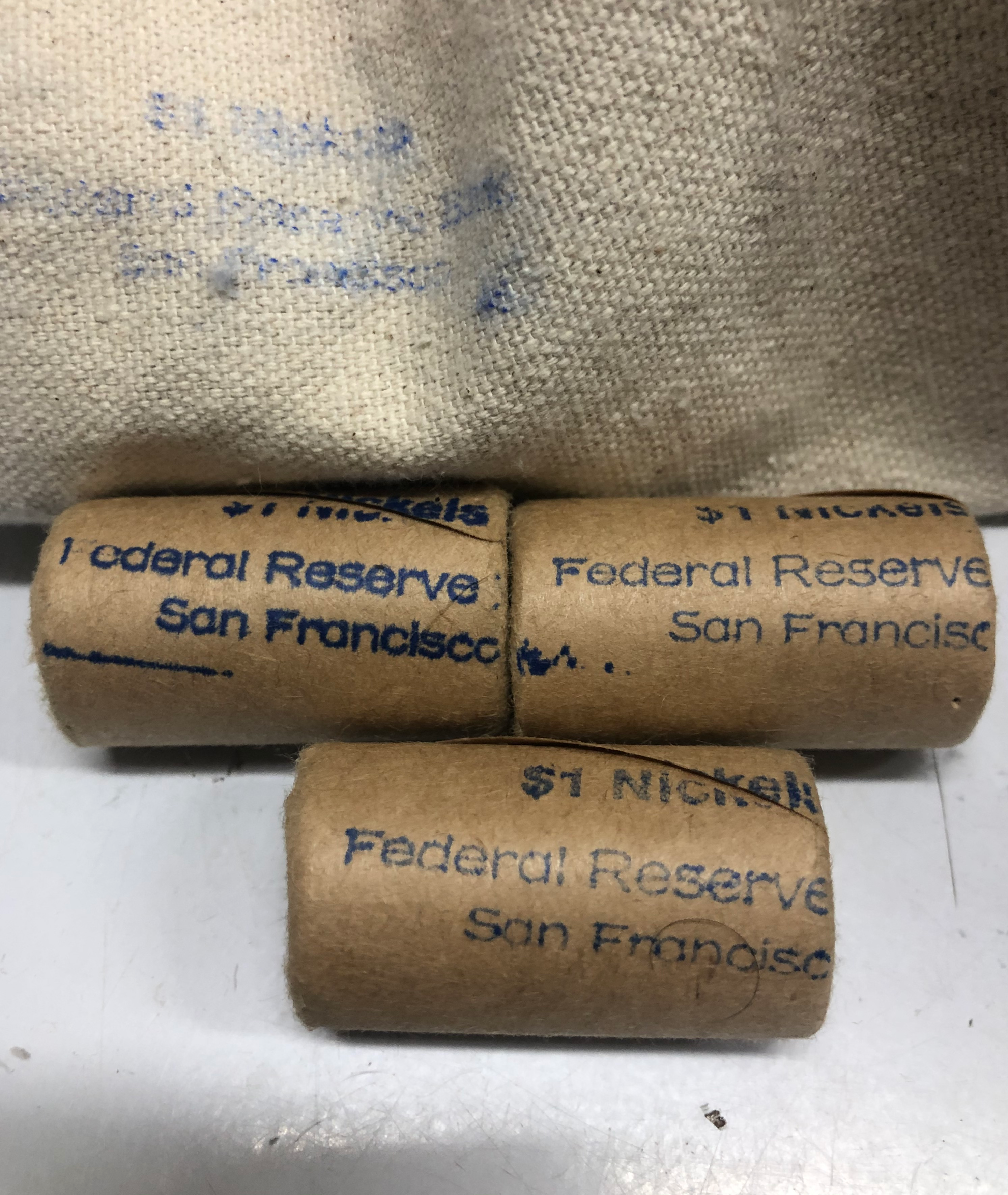 Buffalo nickel 1/2 rolls from San Francisco Federal Reserve Bank- Sealed rolls - Old and wonderful