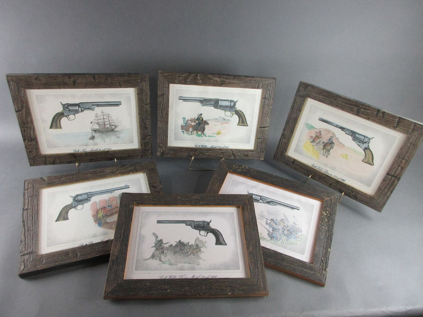 Set of 6 Antique Colt paintings and vignettes - Classic Colt!