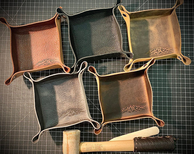 Coleman's Haberdashery - Bison Leather Snap Together Valet/Jewelry trays