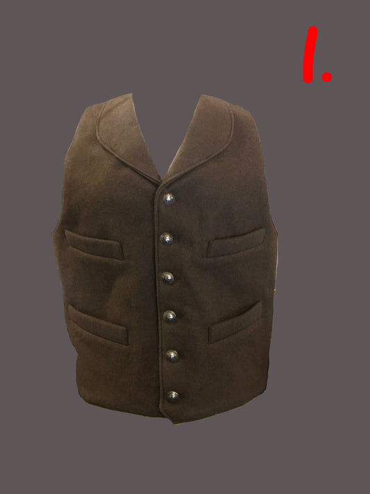 Herd Wear - Bison Cloth and Bison Leather Trim Vests