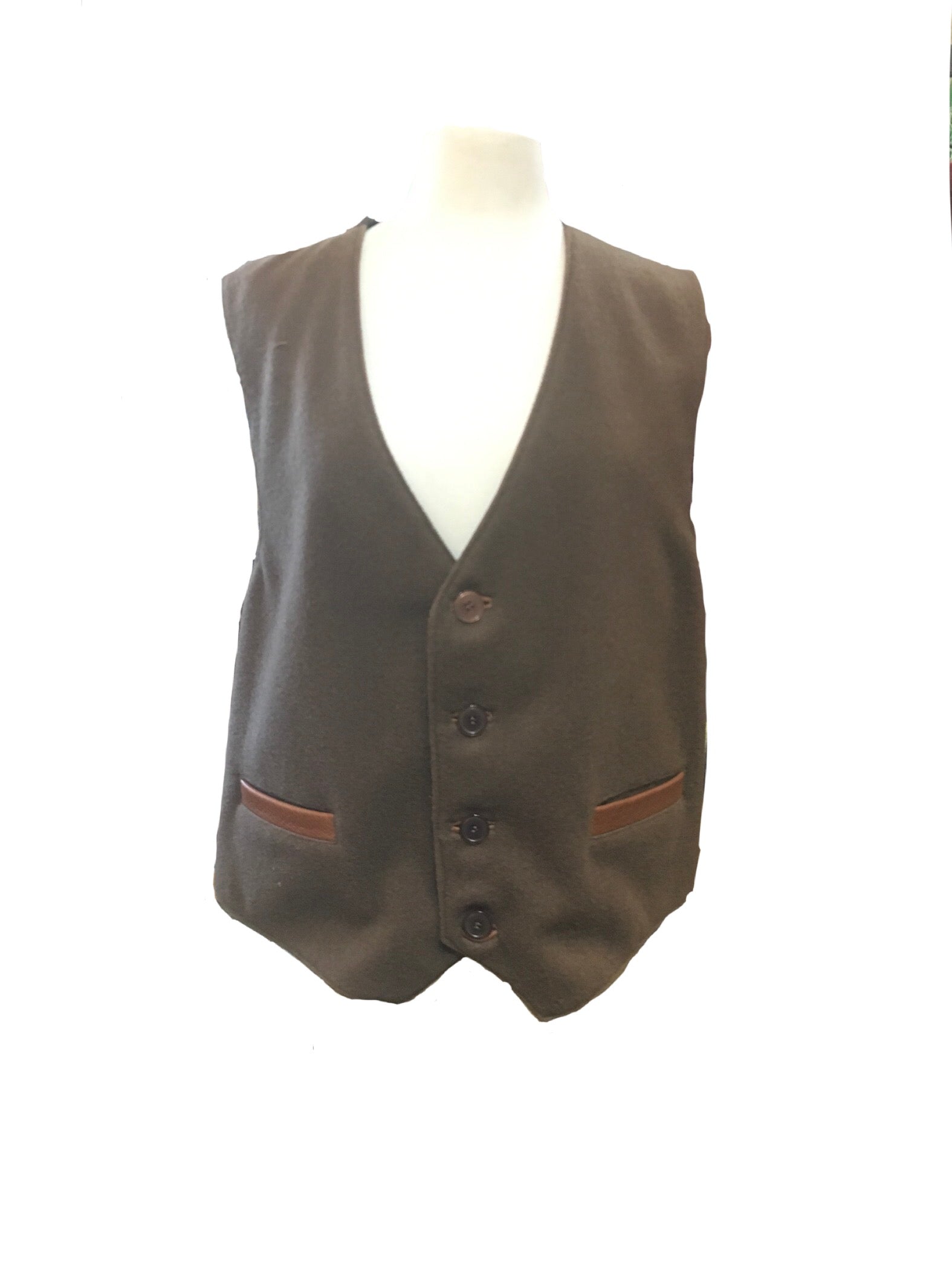 Bison Fabric and Leather Vests
