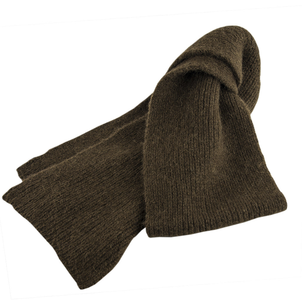 Bison Down Knit Scarf, Natural Brown