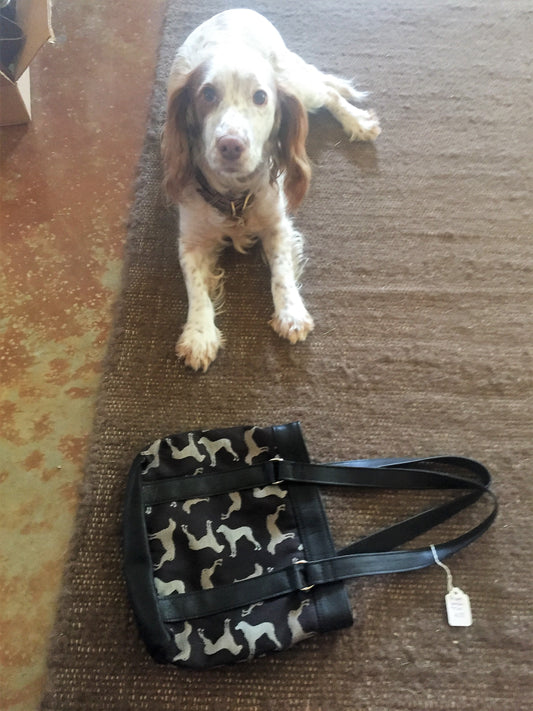 Leather and Fabric "Walk the Dog" purses