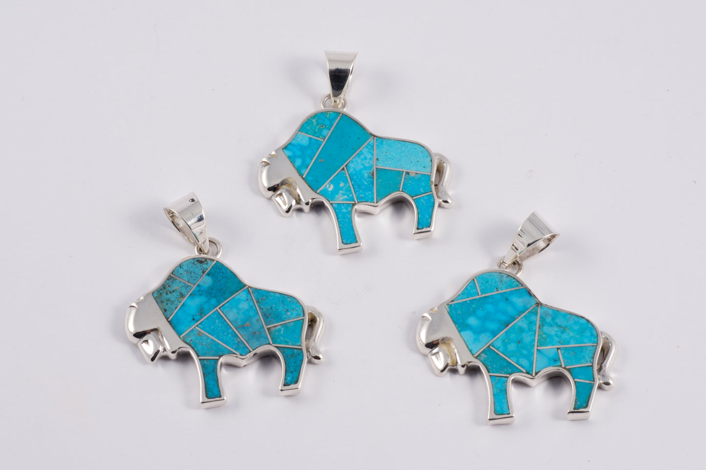 Silver Pearl Buffalo Pendant