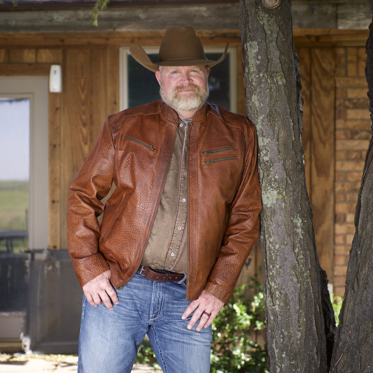 Jacket Loma Vista of Texas - Men's "Cinnamon Bubble"  bison leather