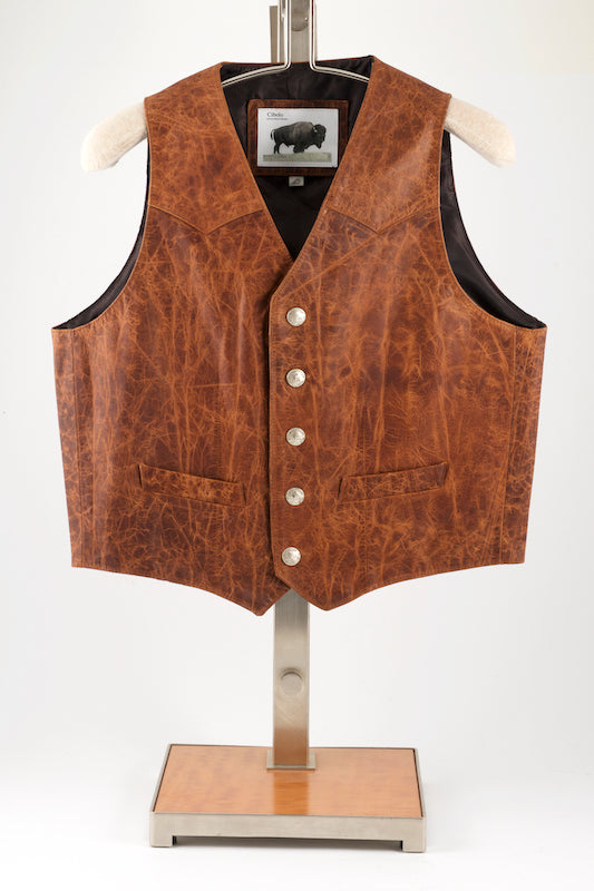 Loma Vista of Texas - Men's "Old Grizzly"  bison leather vest