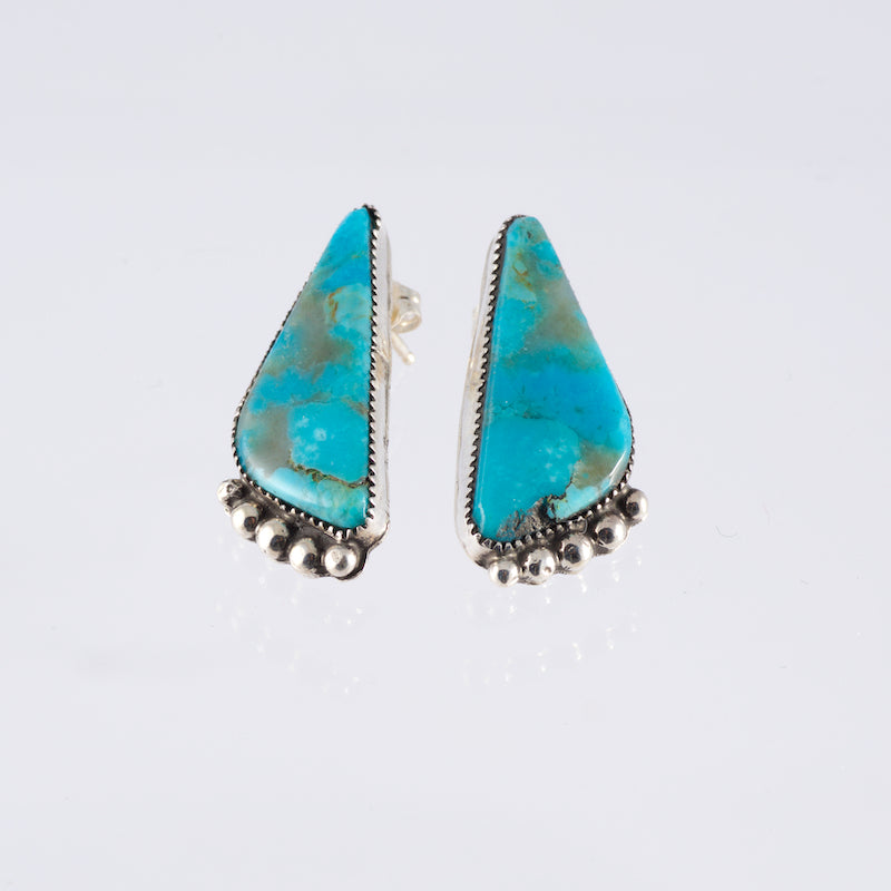 Earrings Turquoise and Sterling Silver  (Stud)