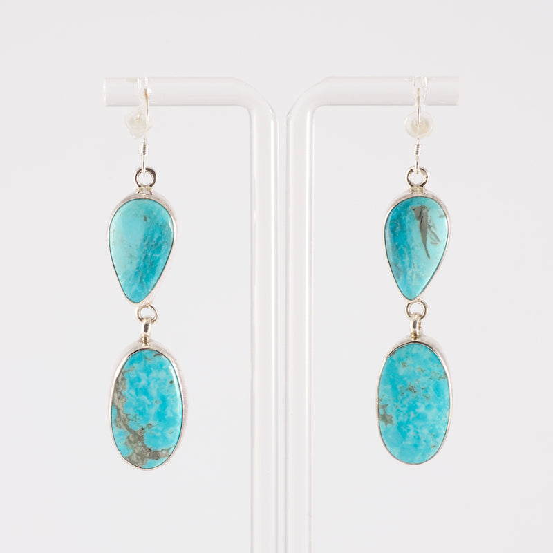 Earrings Strands 2 Turquoise Stones