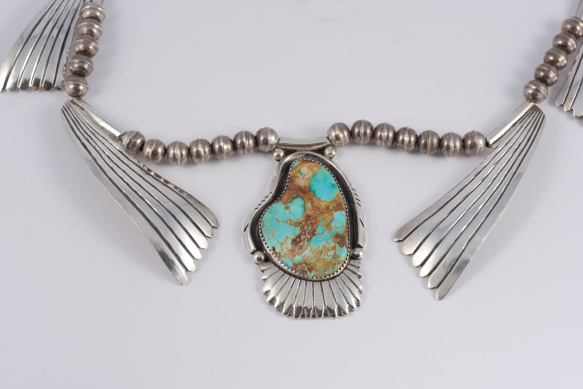 Vintage Wilson Padilla Sterling and Turquoise Angle Wing necklace