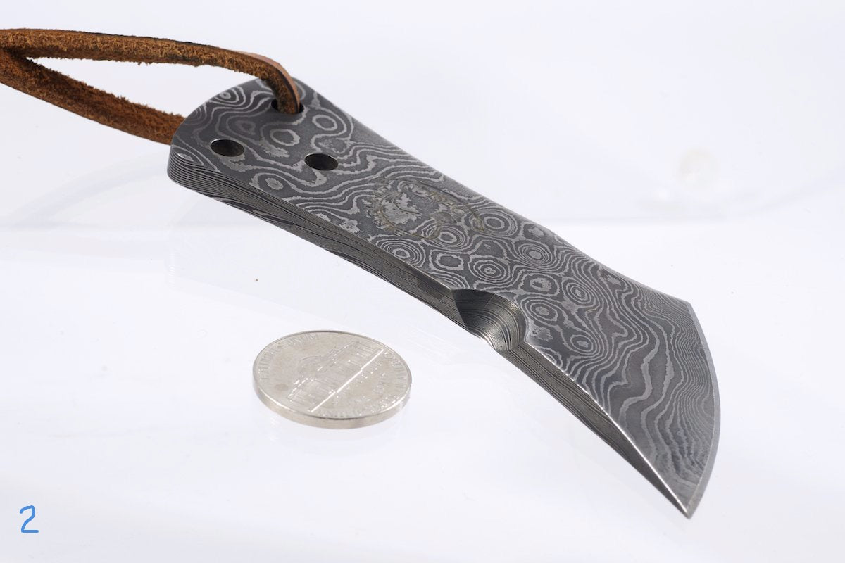Charles Sinclair -  "Cody" Style Knife. American Damascus Steel front pocket knife/tool