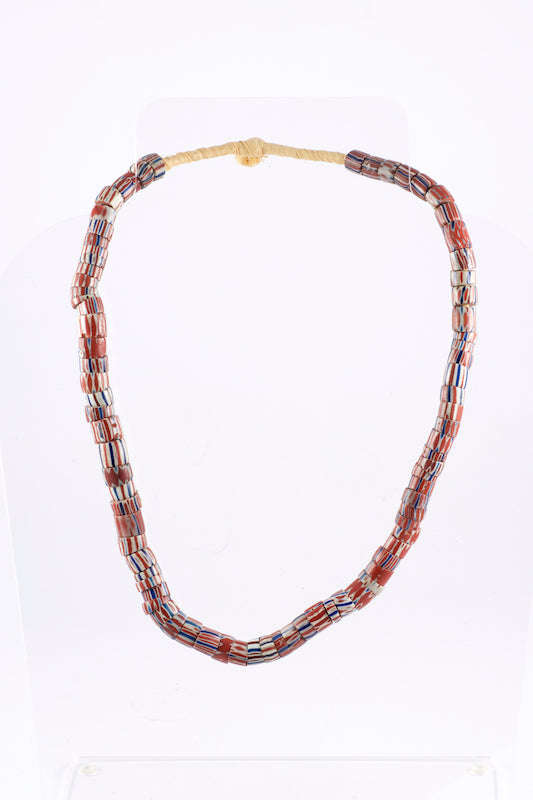 Necklace Italian Glass Murano Chevrons Trade Beads