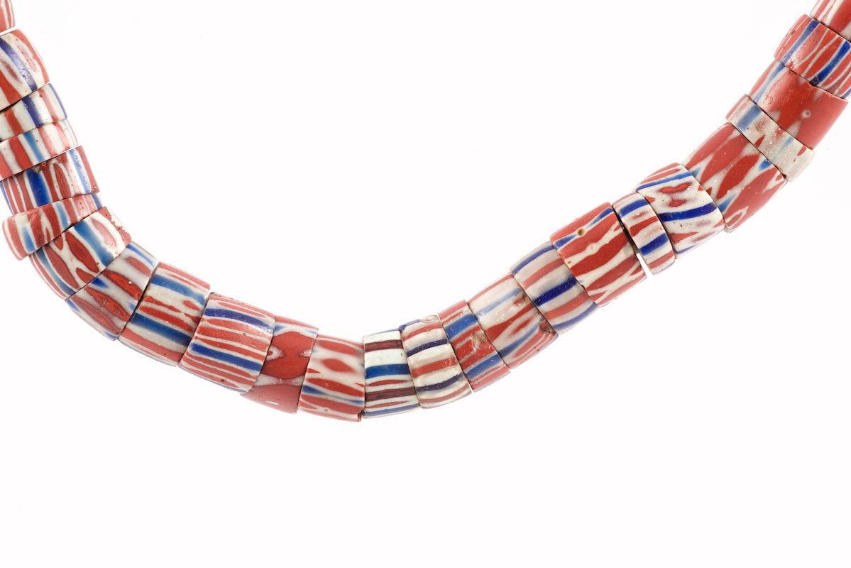 Necklace Italian Glass Murano Chevrons Trade Beads