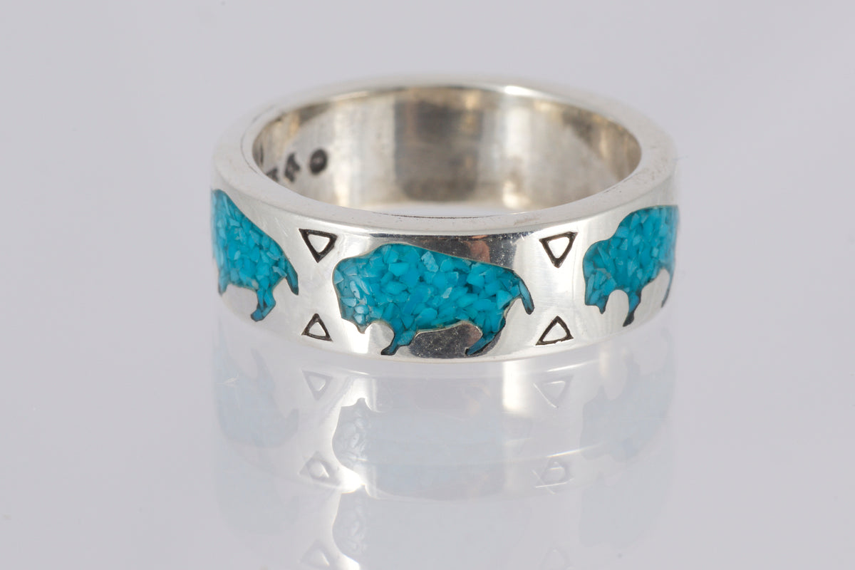 Mainland Silver - Sterling Band with bison inlay