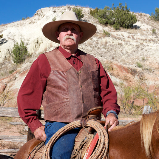 Buyce Leather - Men's Old West bison leather vest