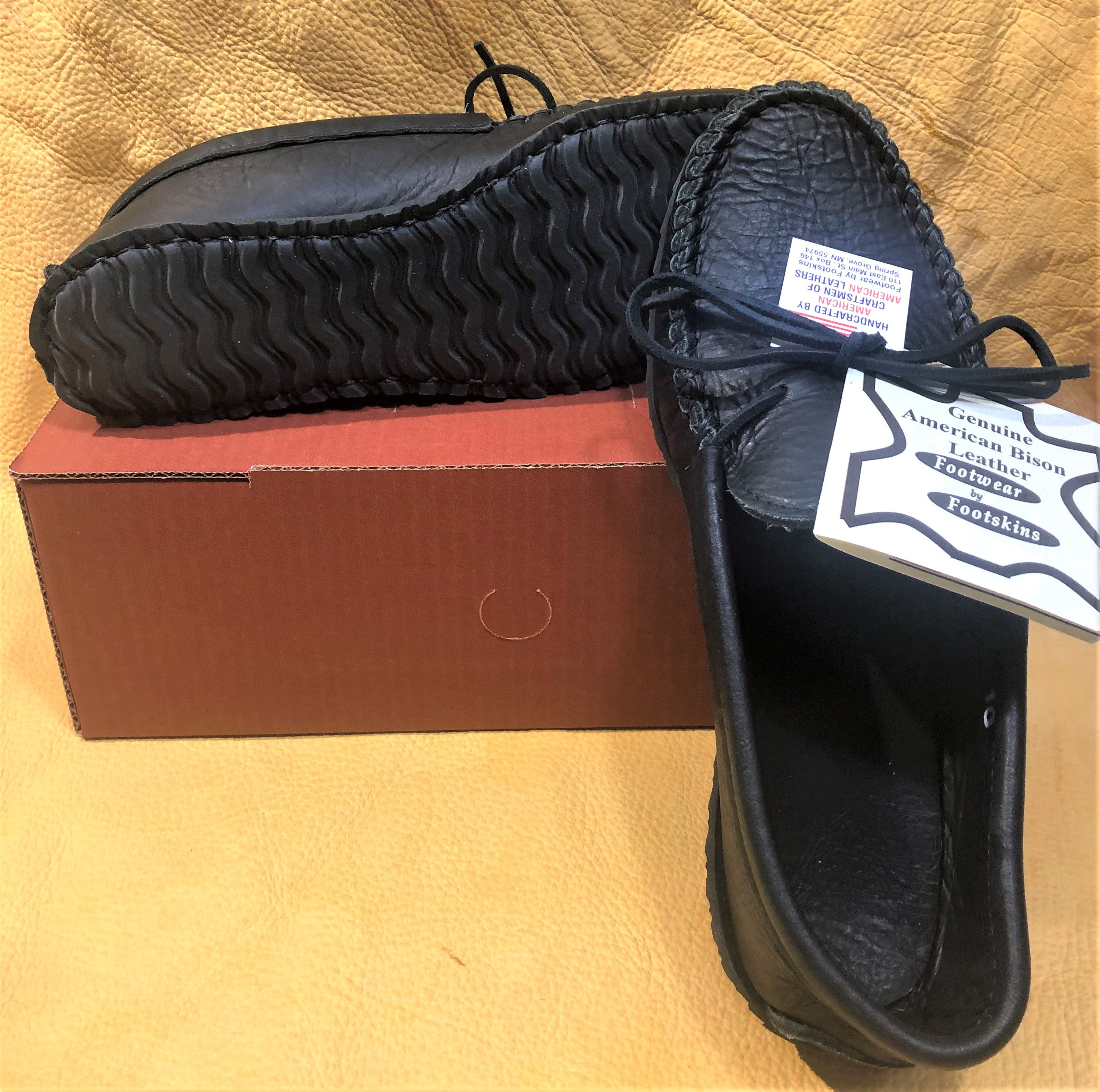 "Herd Wear" - bison leather/"Flex-rubber" sole men's house and yard shoe.  Style B-4475-CFS