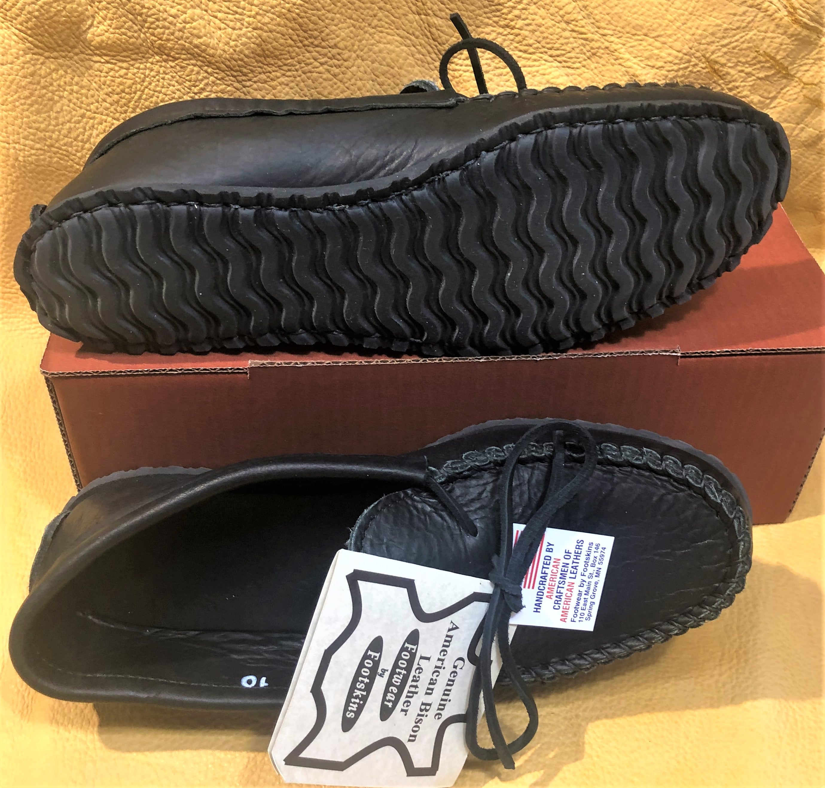 "Herd Wear" - bison leather/"Flex-rubber" sole men's house and yard shoe.  Style B-4475-CFS