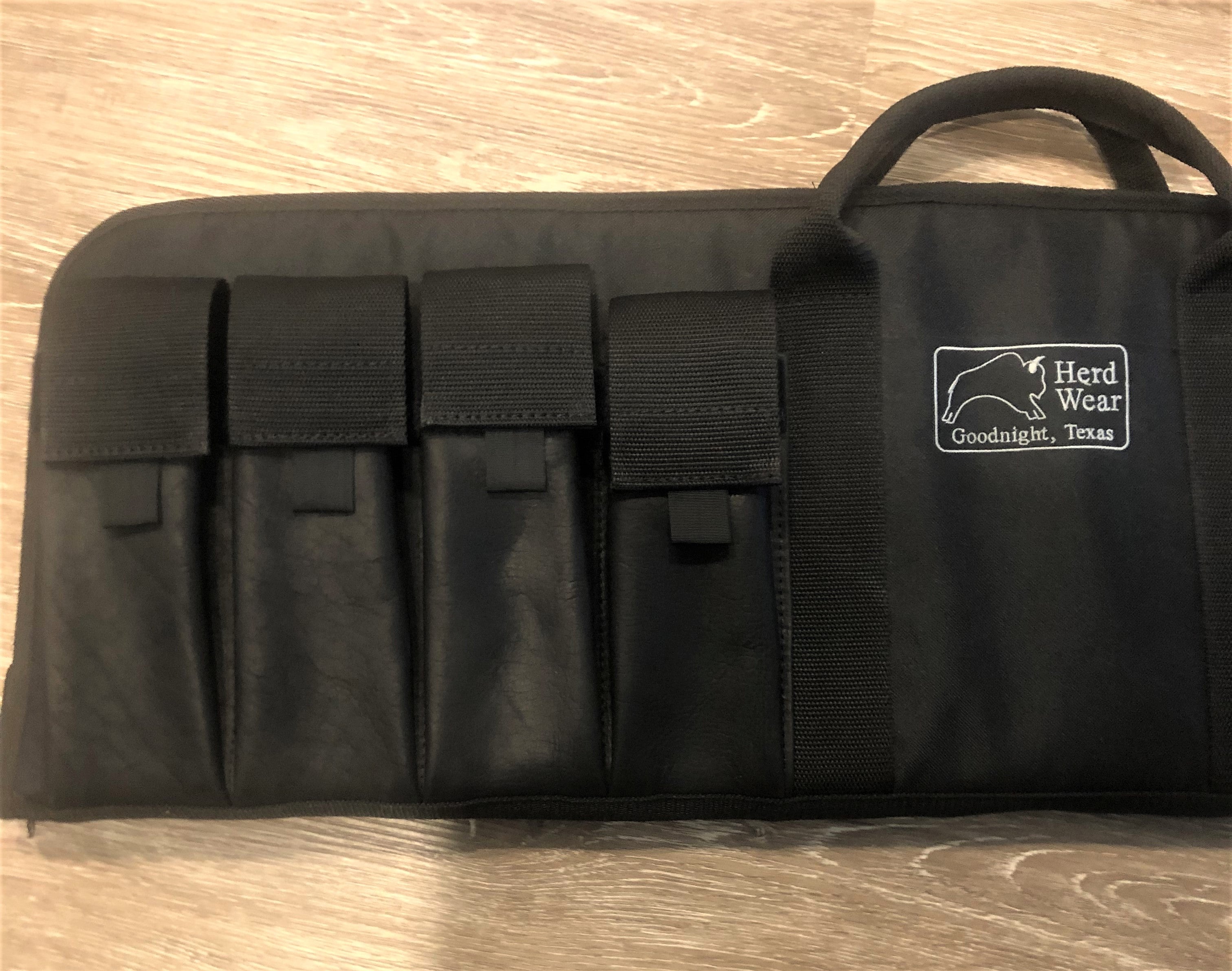 AR - 15 soft carry/storage case, with bison leather clip pouches