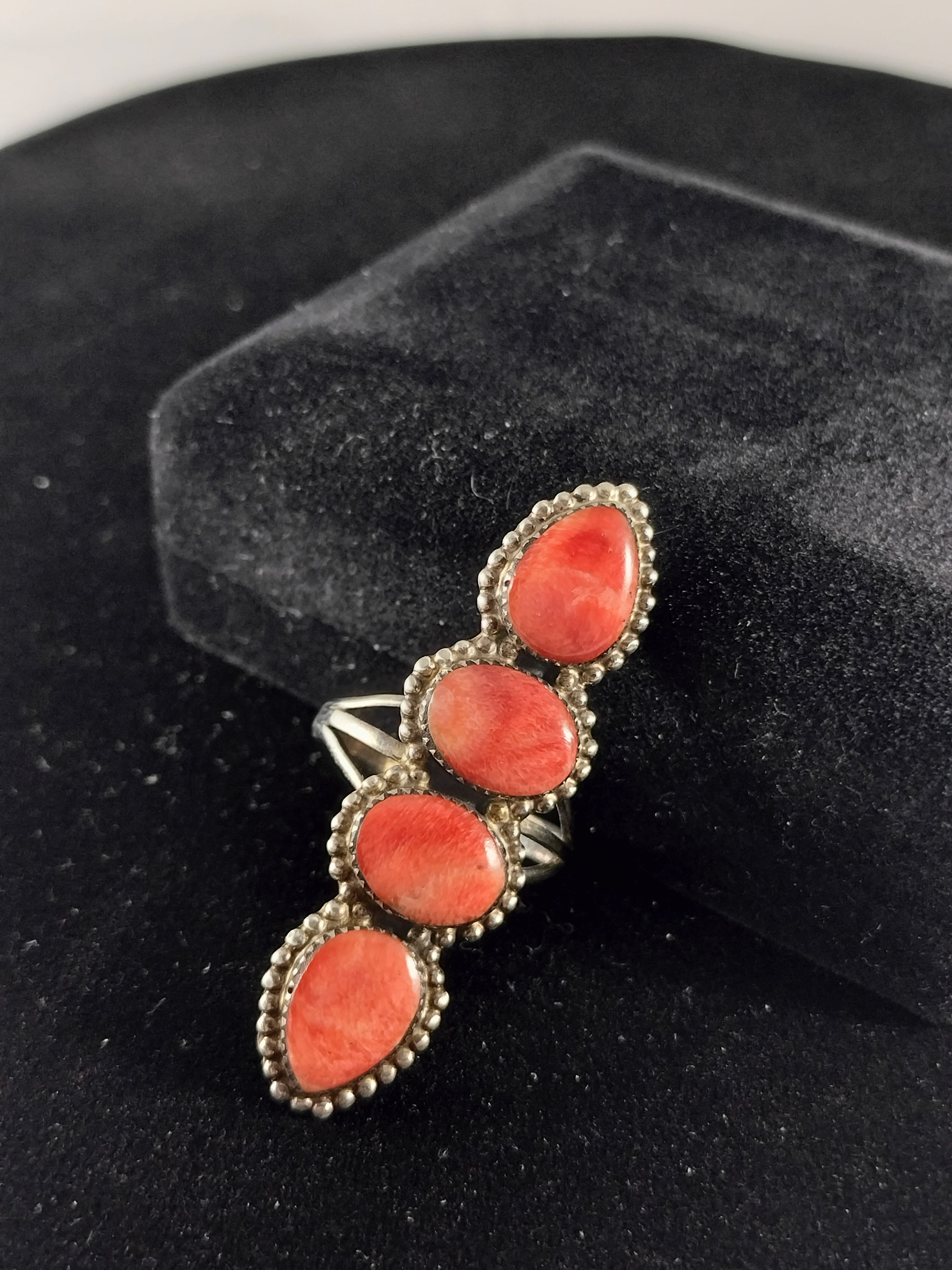 CAA - Navajo AAA Orange Spiny Oyster Signed Ring