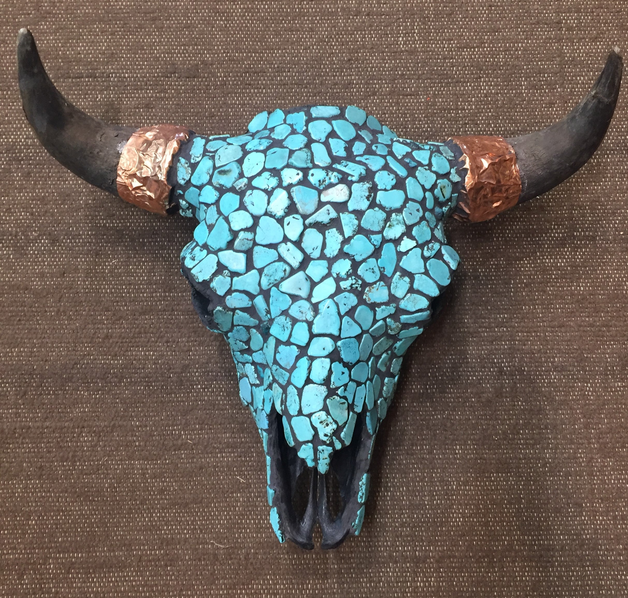 White or Blue Buffalo Turquoise faced bison bull skulls