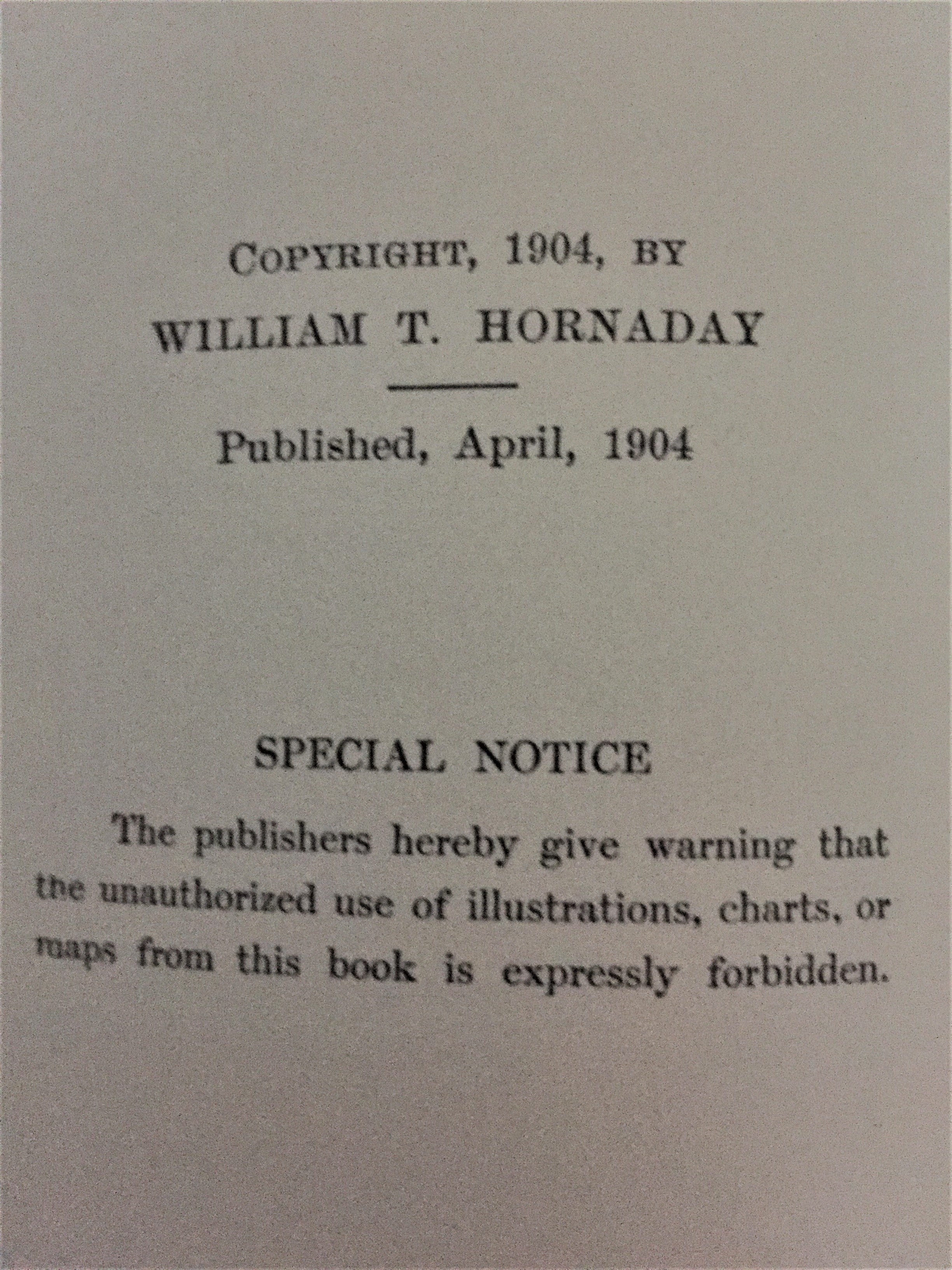 BOOKS - Hornaday's  American Natural History