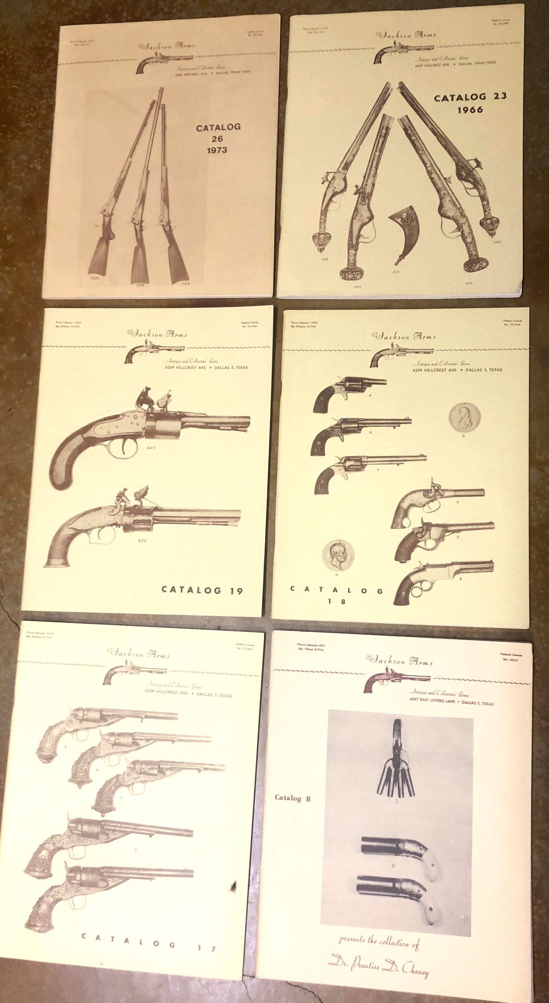 BOOKS - Jackson Arms - 6 Catalogs from 19?? to 1973