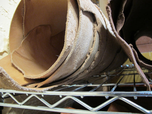 veg/oak tanned bison sides - pressed