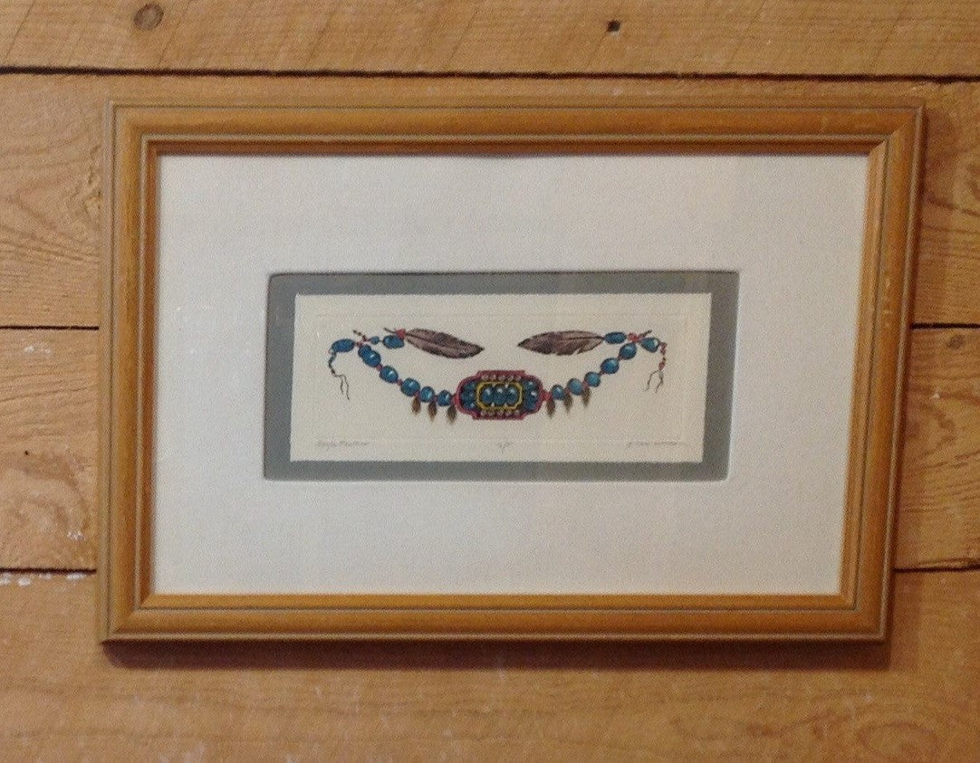 Dan Mitra etchings - "Eagle Feather" & "Peace Pipe"