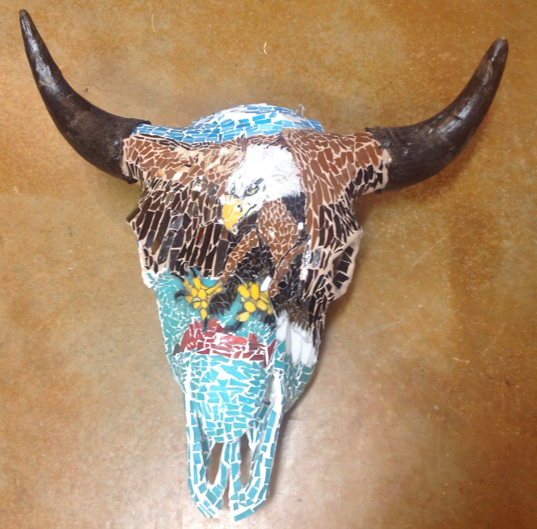 Mosaic clad bison skull - "The Way it is Suppose to be"