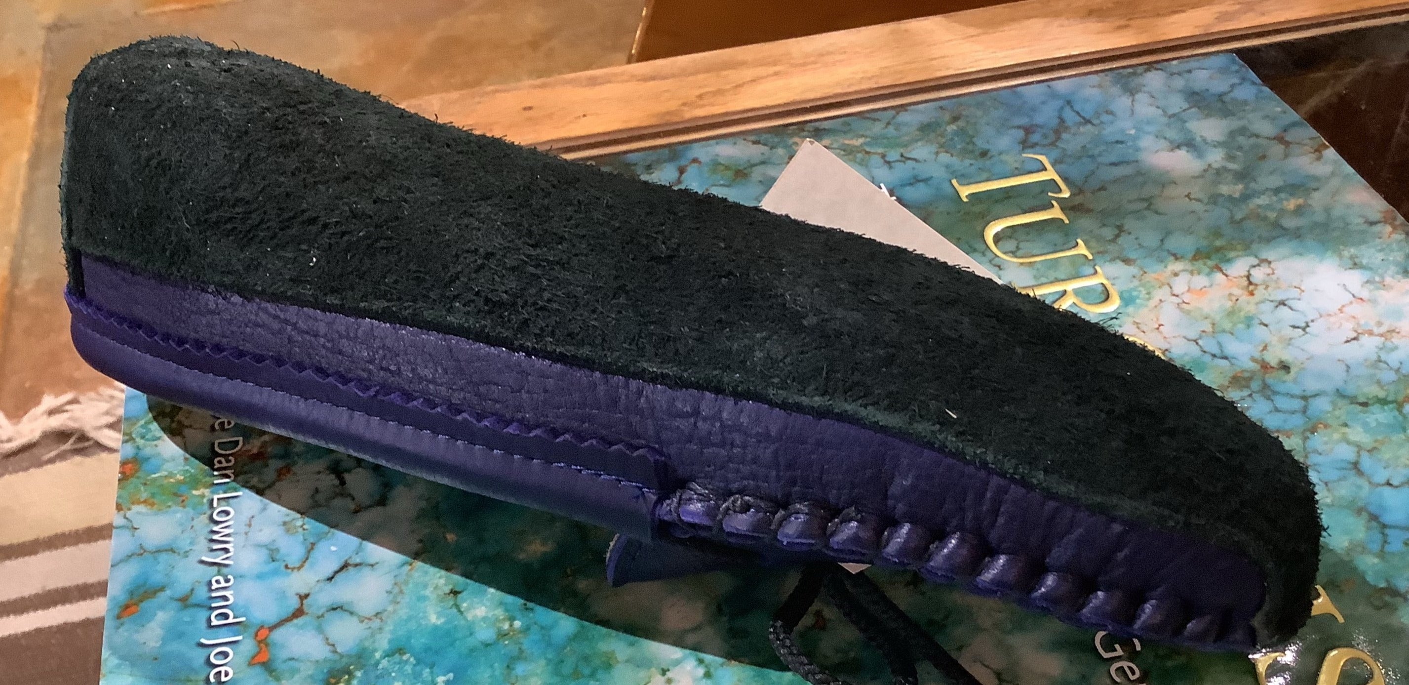 Footskins bison leather slipper/moccasins - style #4440
