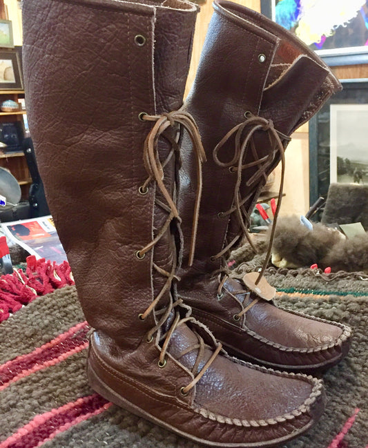 Footskins Women's Bison Leather Knee High Boots