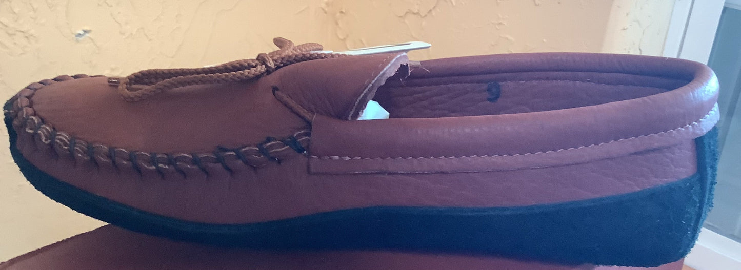 Footskins bison leather slipper/moccasins - style #4440