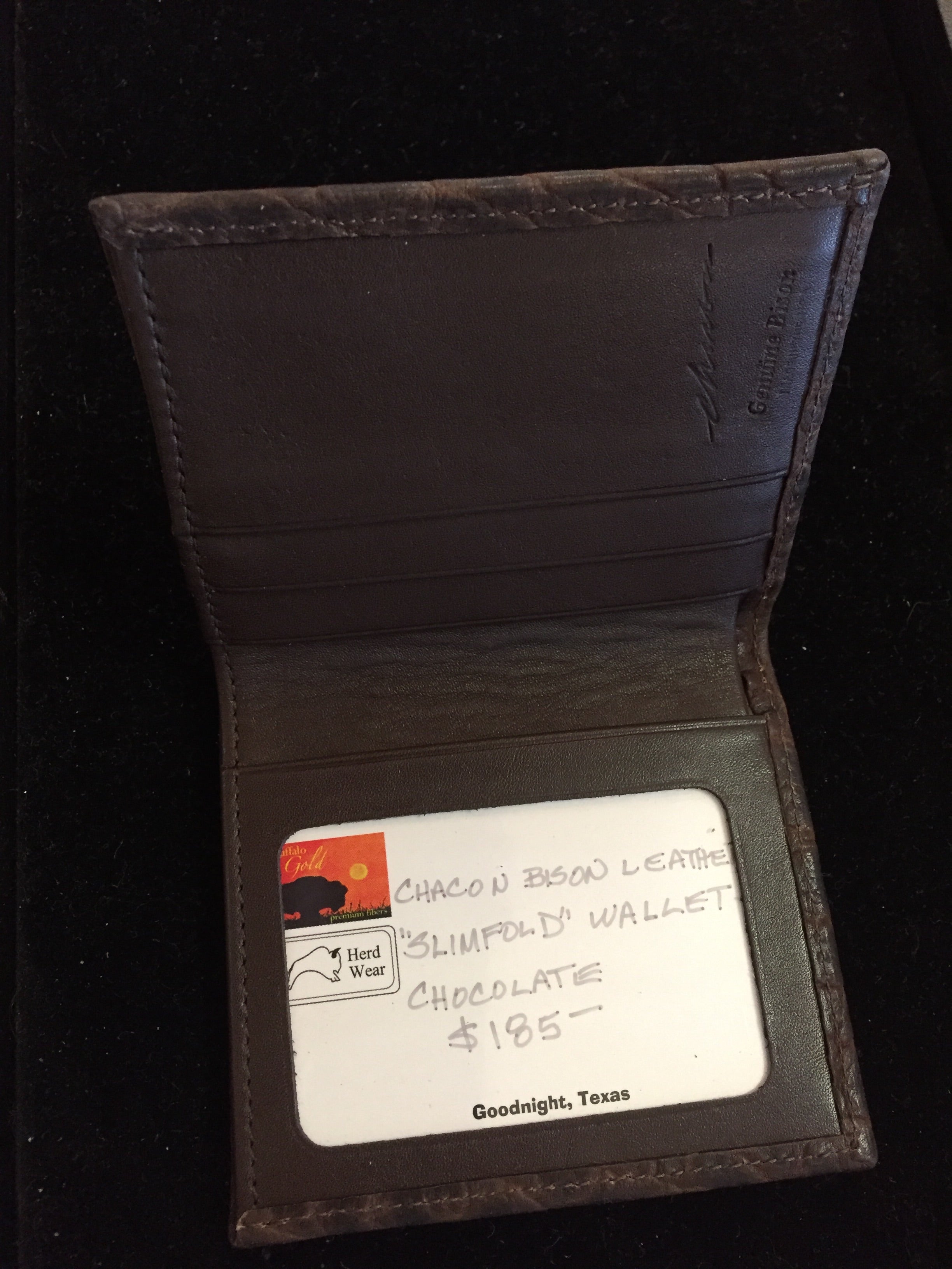 Chacon "Slim Fold" Bison Leather Wallet