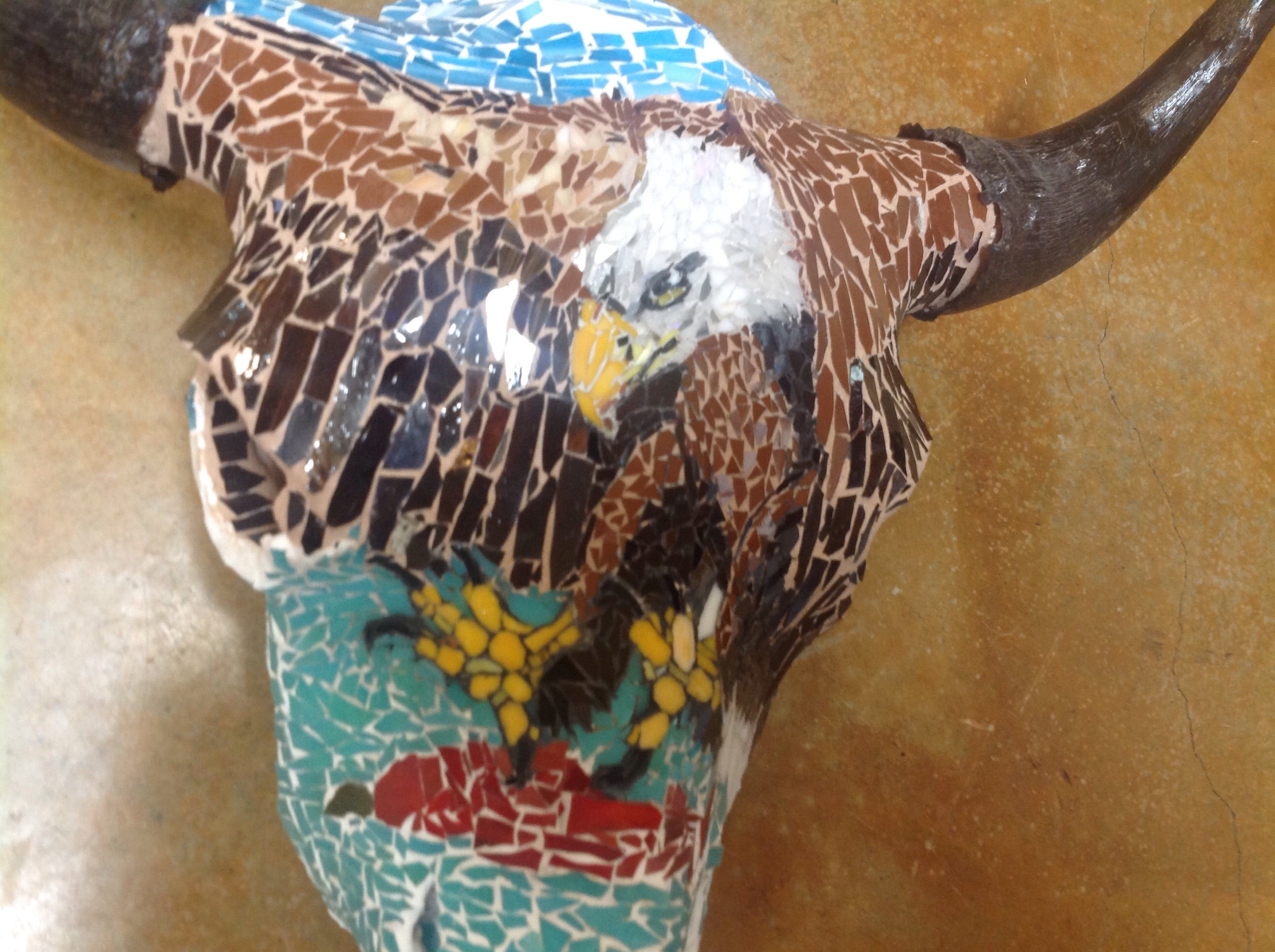 Mosaic clad bison skull - "The Way it is Suppose to be"