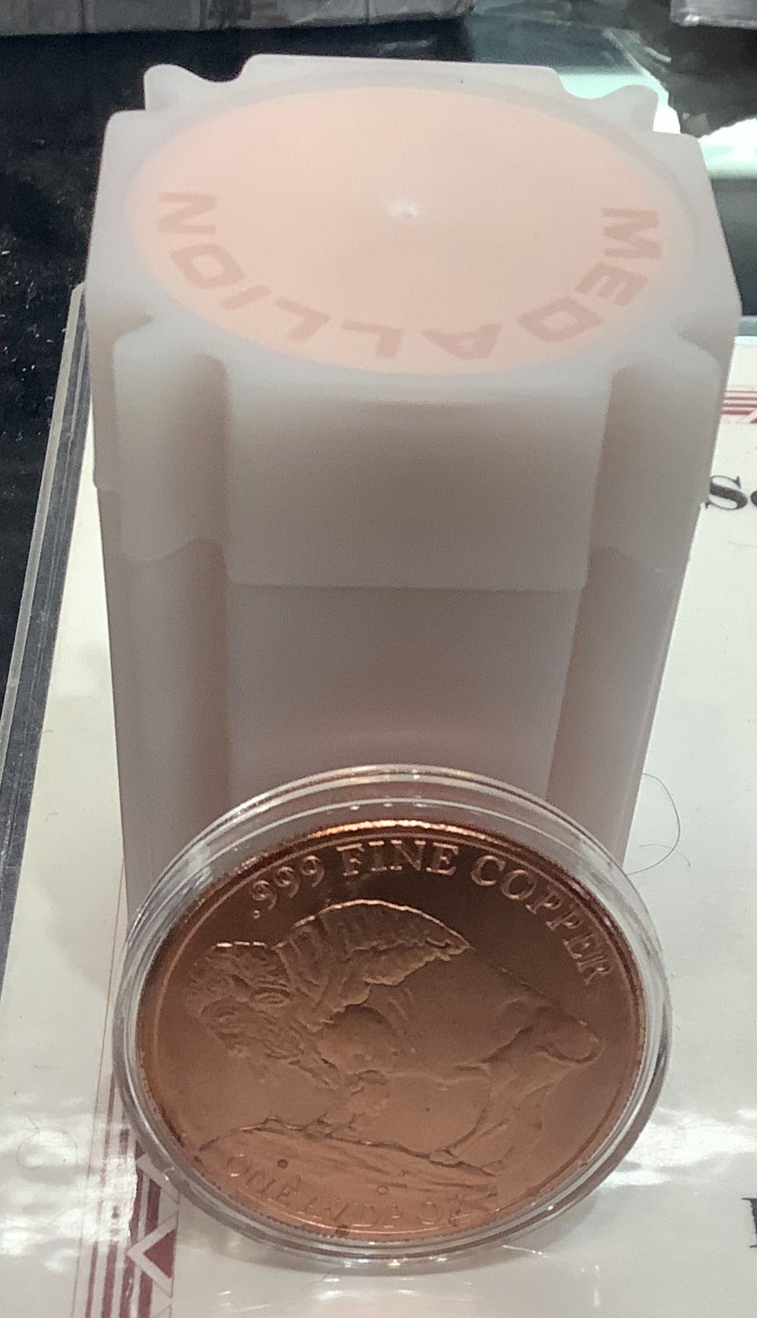 Copper 1 oz "Rounds" -  Buffalo Nickel replica and Bison/Eagle -