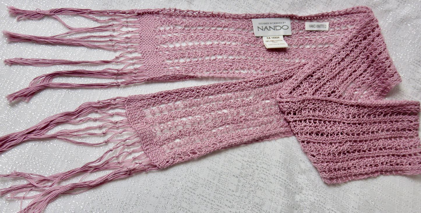 Lilac Cotton Fringe Scarf