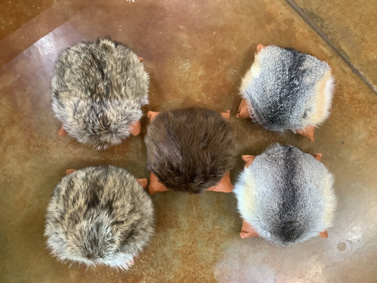 Pillow - bison leather with accent fur