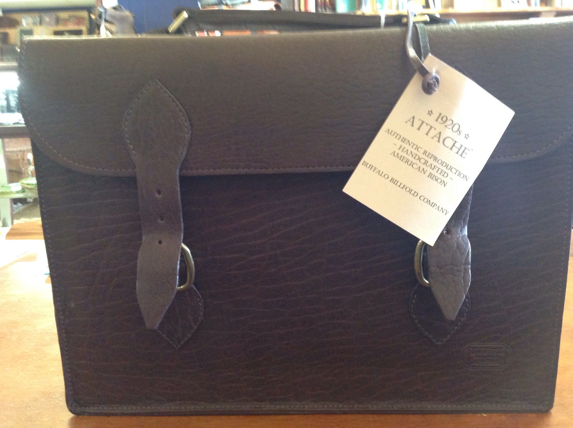 Buffalo Billfold Company Bison Leather 1920's style Attache Case