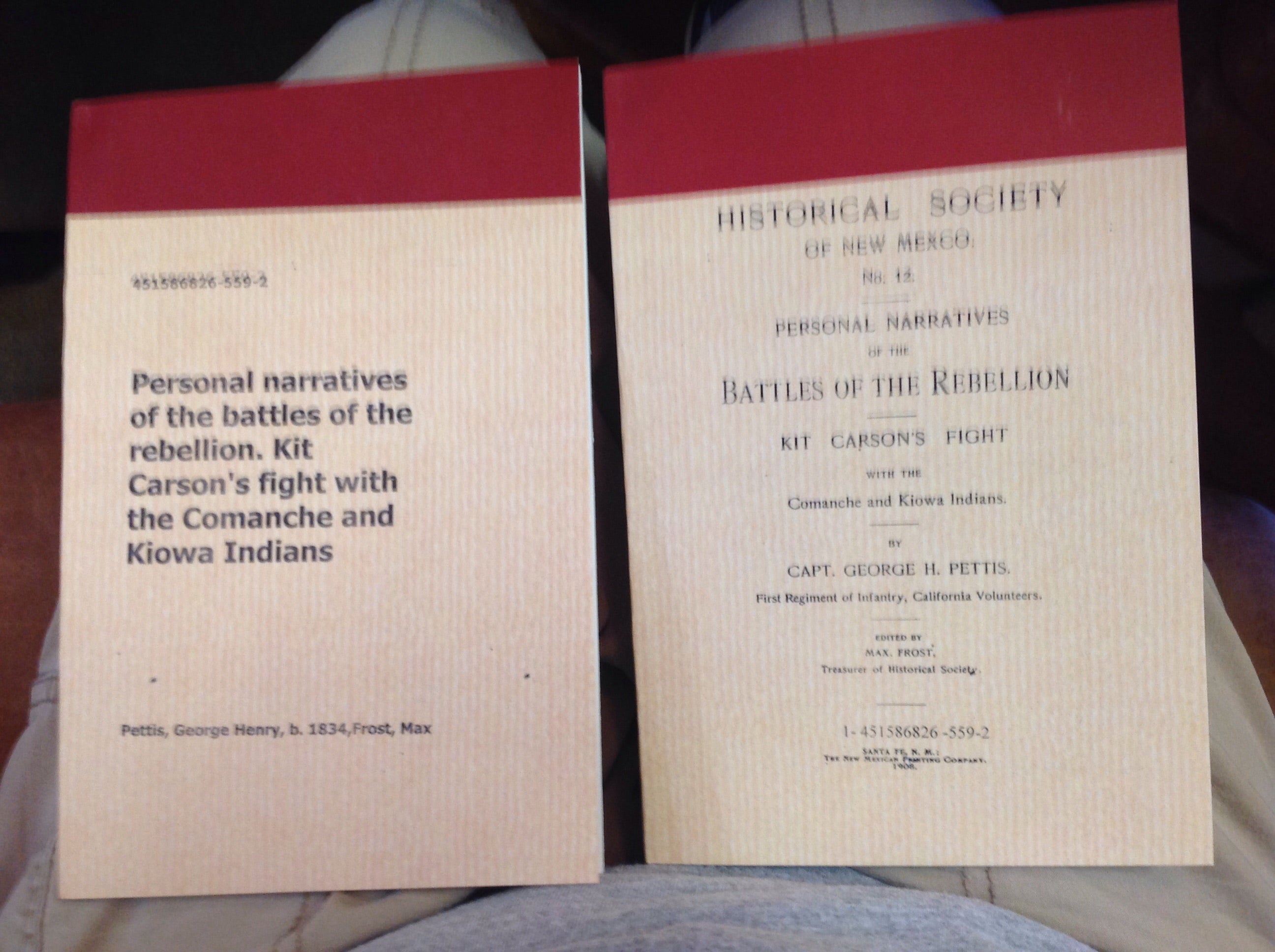 BOOKS - Personal Narratives of the Battles of the Rebellion. Kit Carson's fight with the Comanche and Kiowa Indians