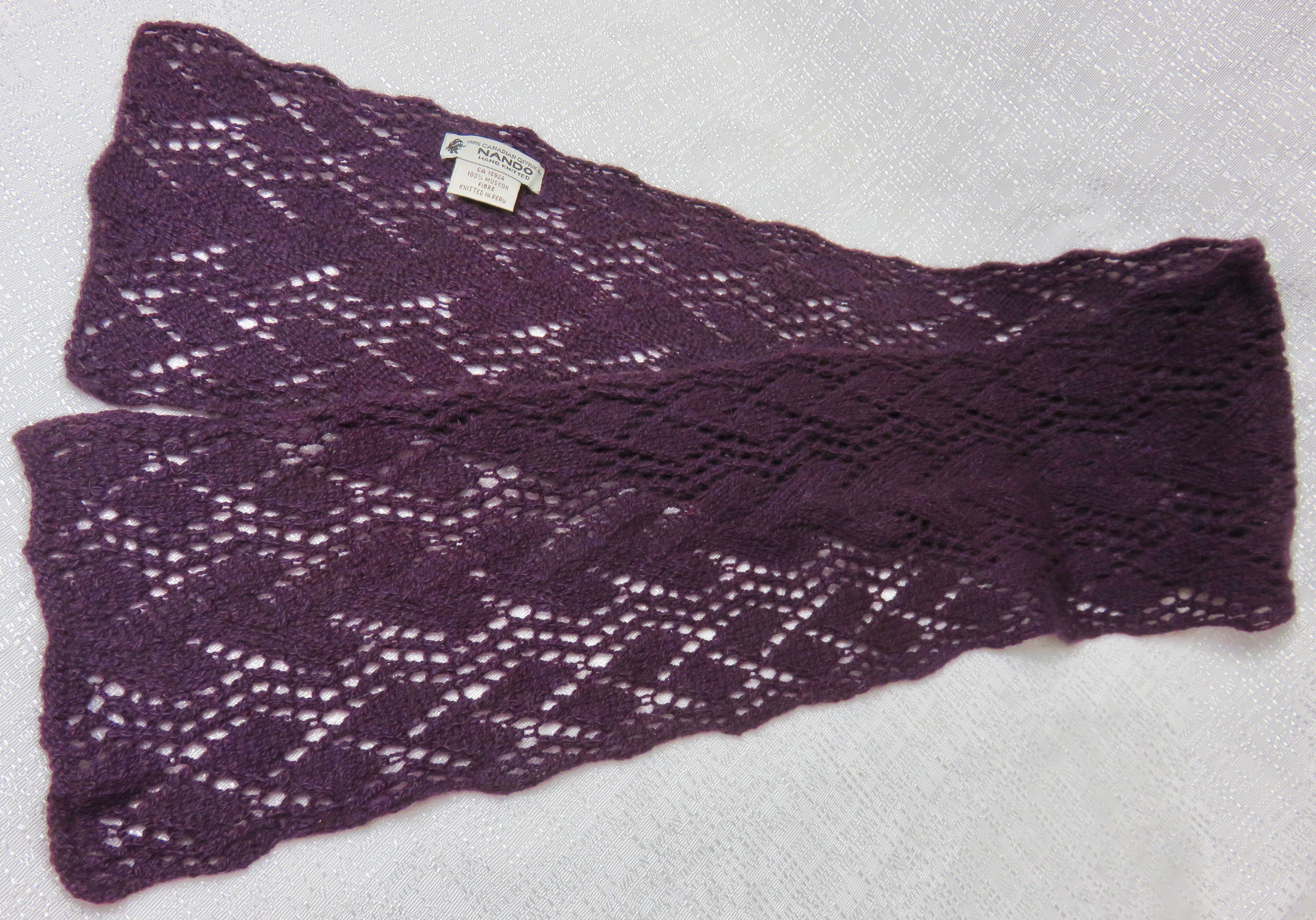Muskox Purple Grape Hand Knit Scarf