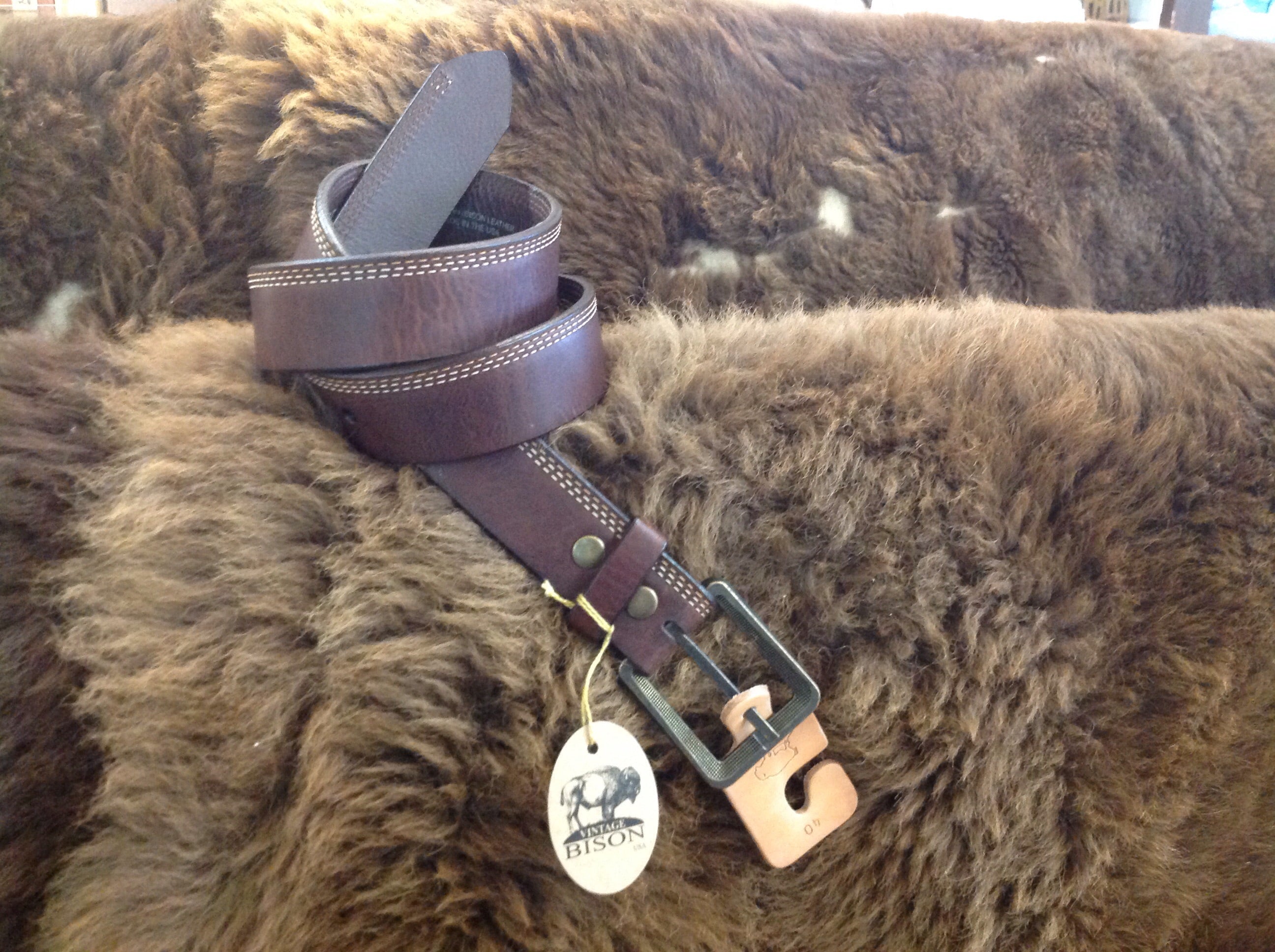 Vintage Bison / Appaloosa belt / Dark Brown VB- 1053