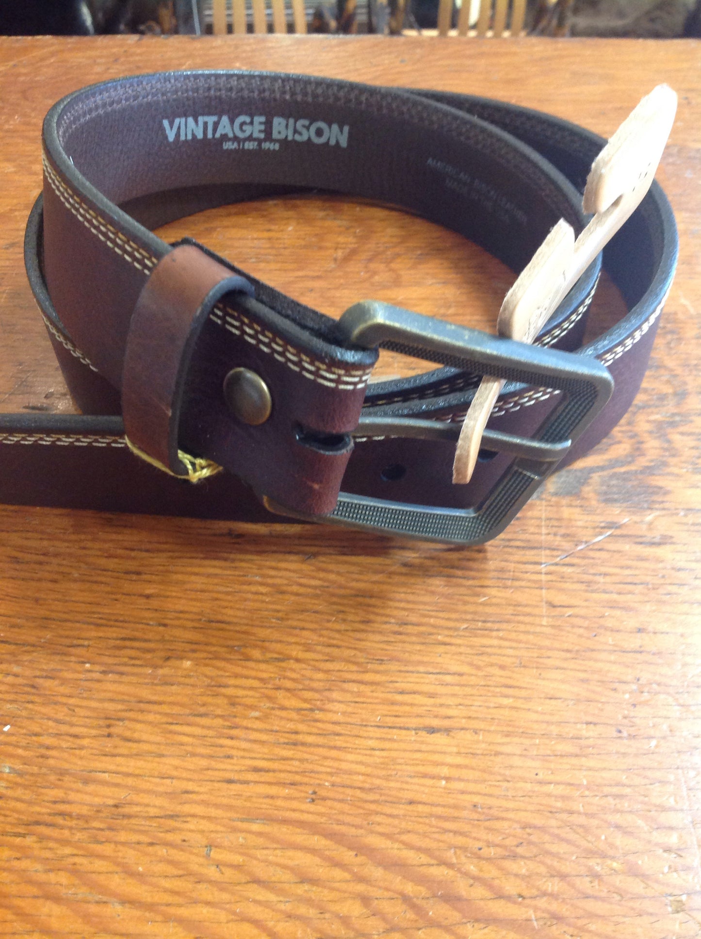 Vintage Bison / Appaloosa belt / Dark Brown VB- 1053