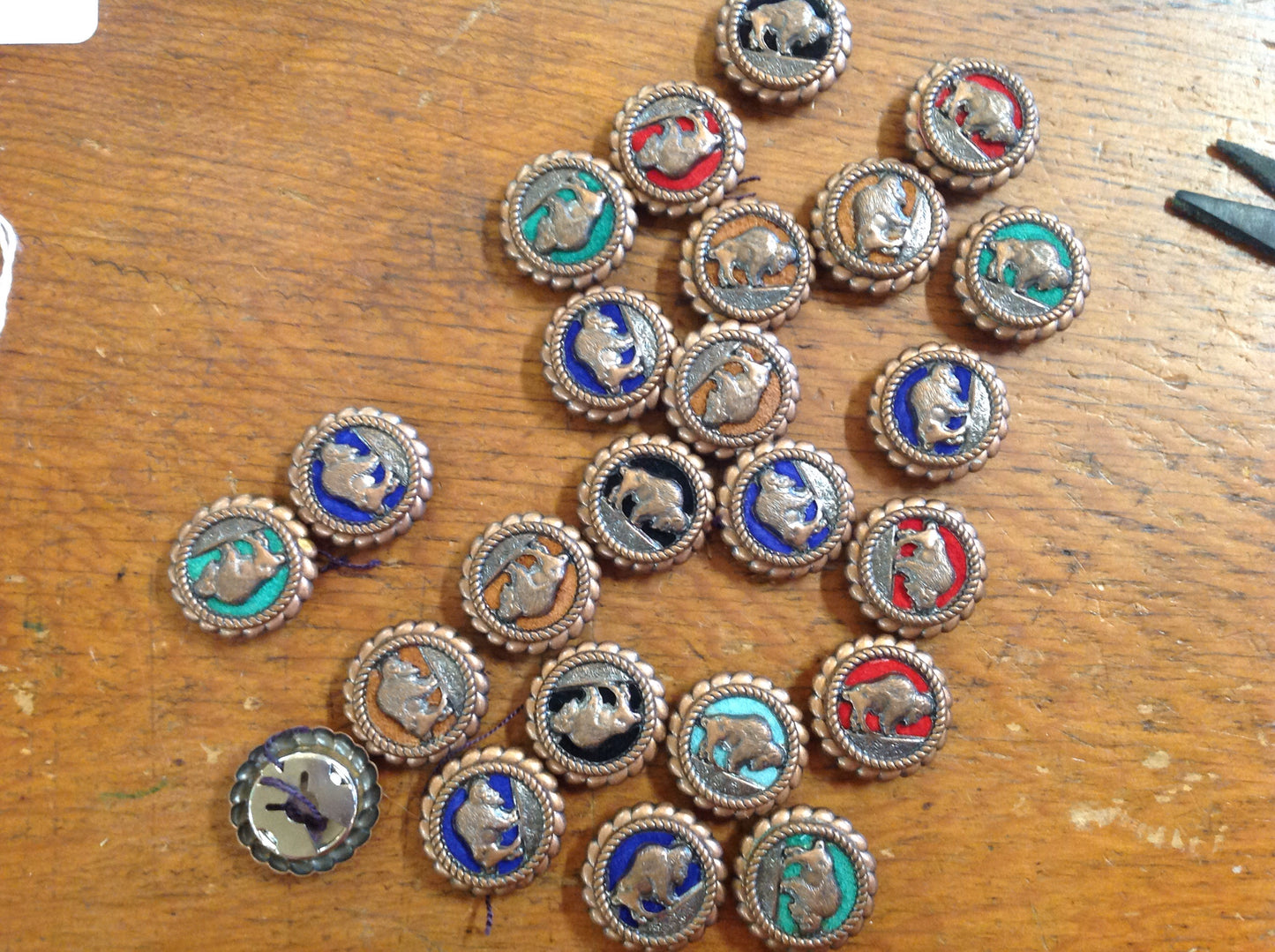 Button covers - antique buffalo