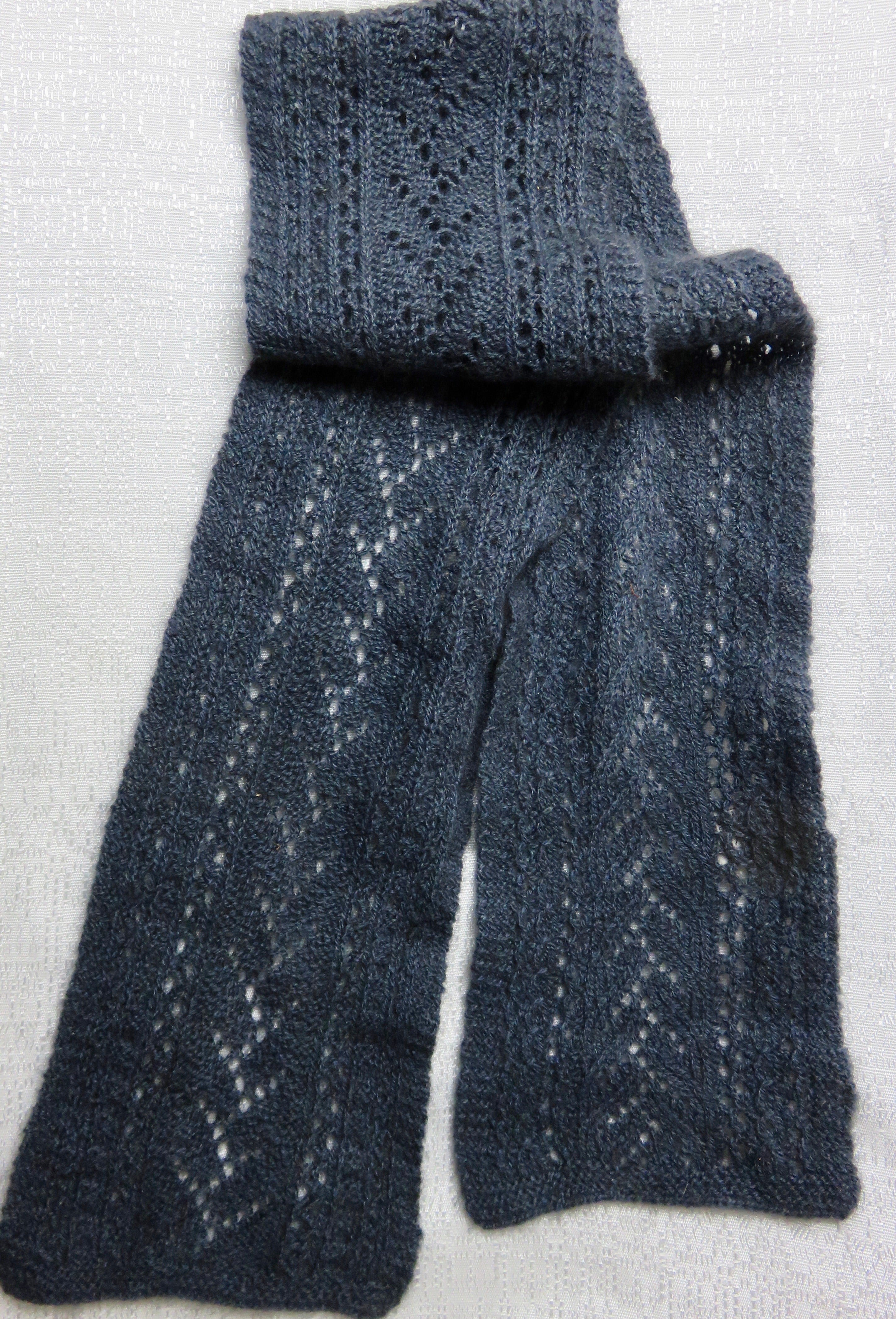 Muskox / Merino / Silk Hand Knit Deep Blueberry Scarf