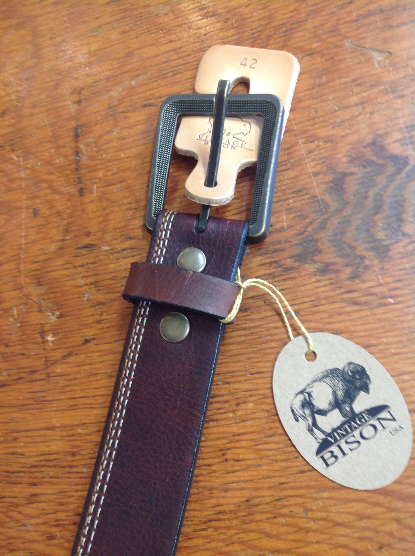 Vintage Bison / Appaloosa belt / Dark Brown VB- 1053