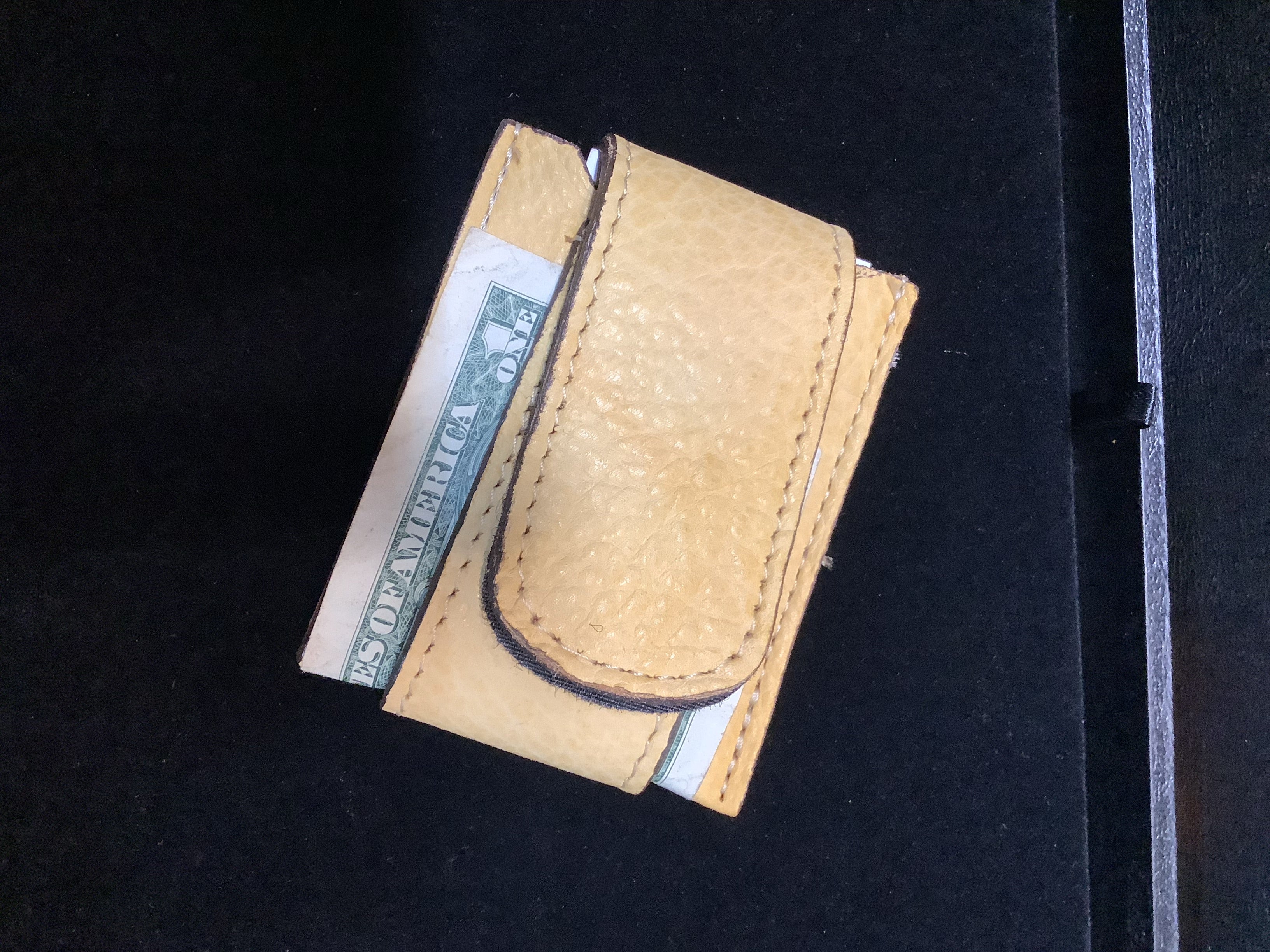 Bison leather Money Wrap
