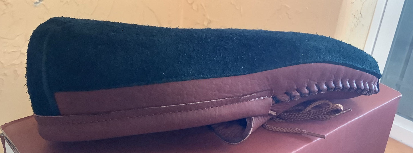 Footskins bison leather slipper/moccasins - style #4440
