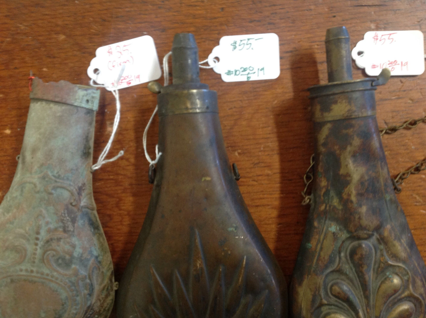 Antique powder flasks
