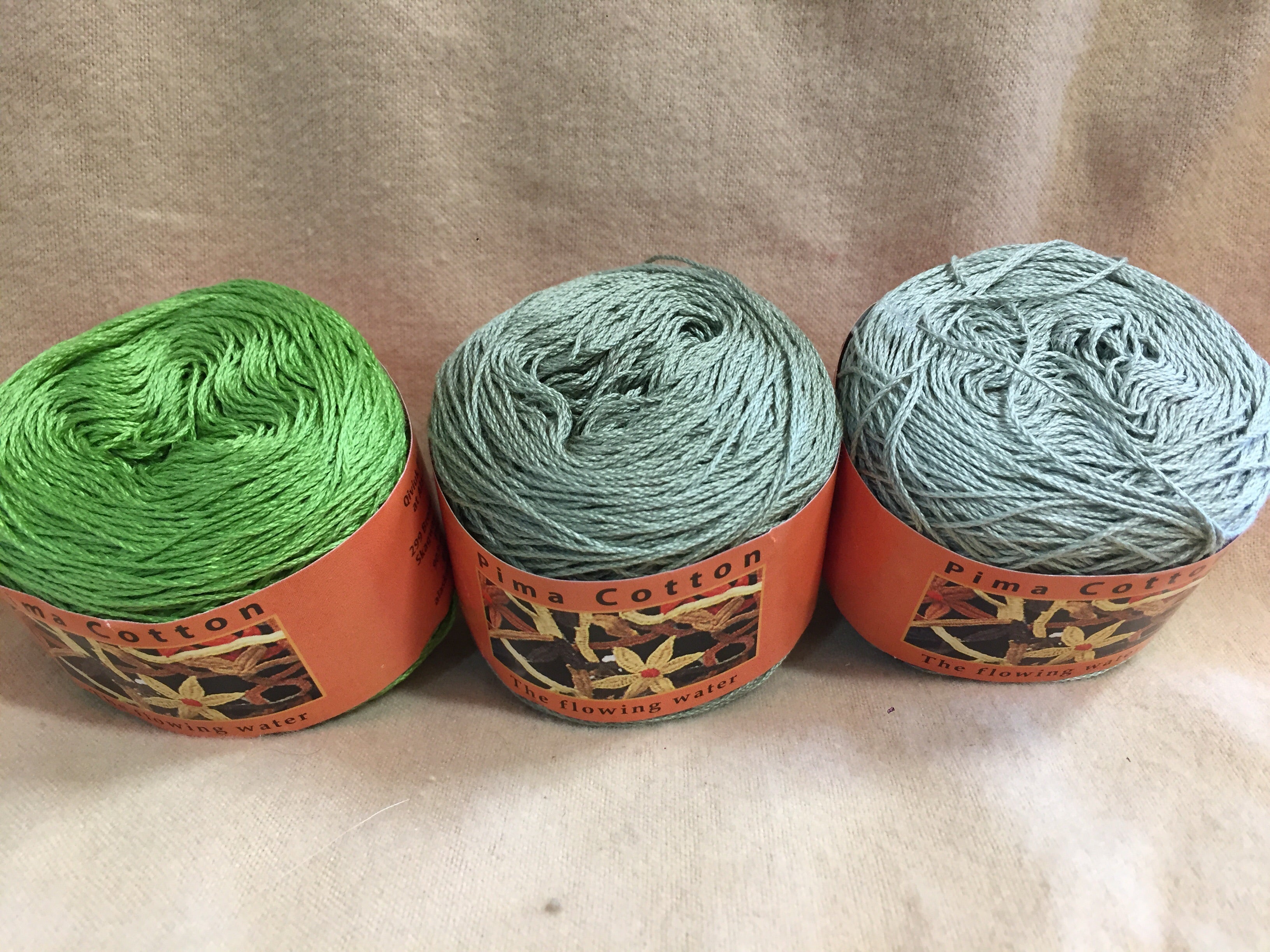 SALE SALE - 100% Pima Cotton Yarn / 3 Balls / Group #6
