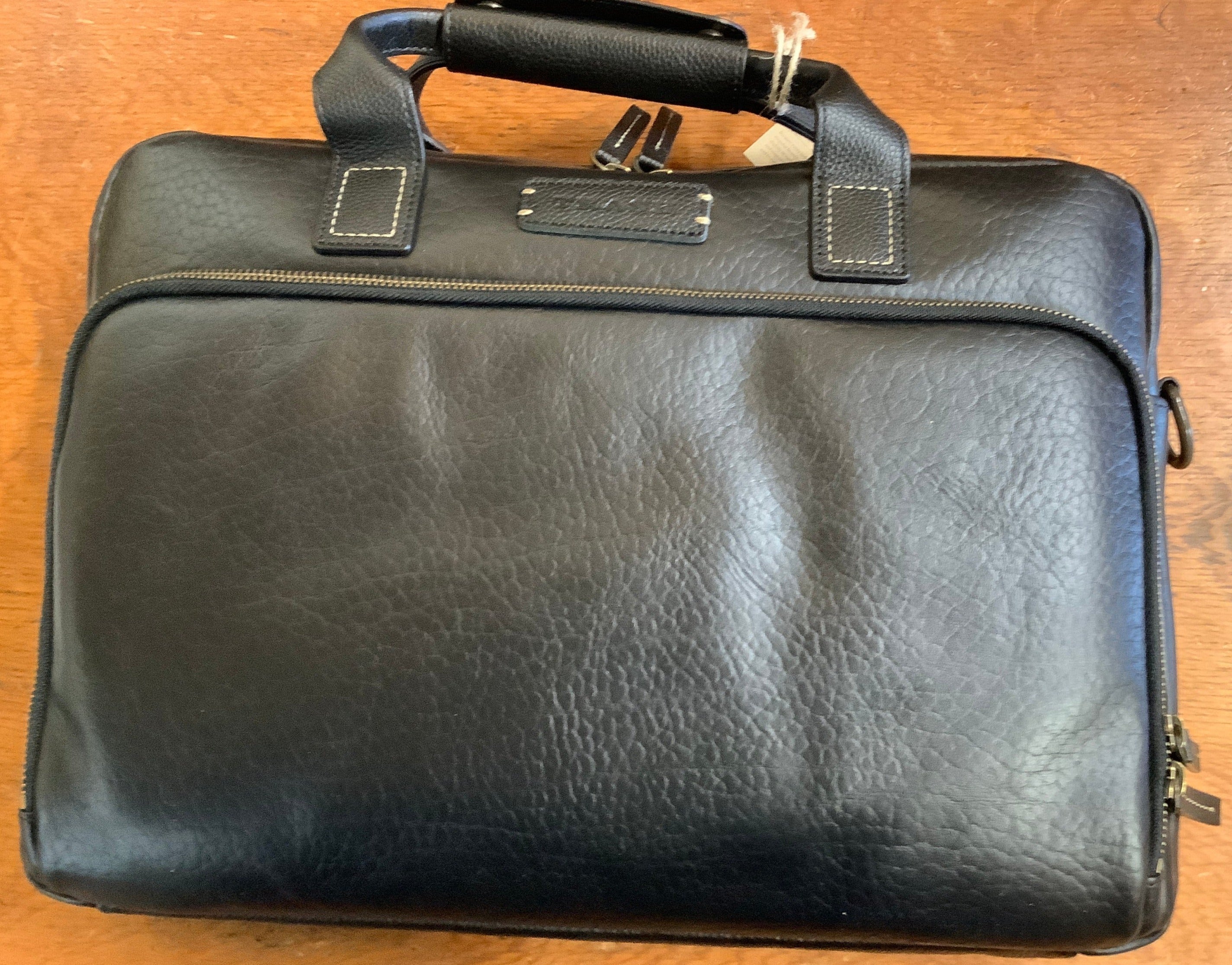 SALE SALE - Trask "Jackson" - Laptop/briefcase in black bison leather  NOW JUST $195